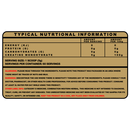 NLA Nutrition - Creatine Monohydrate 300g