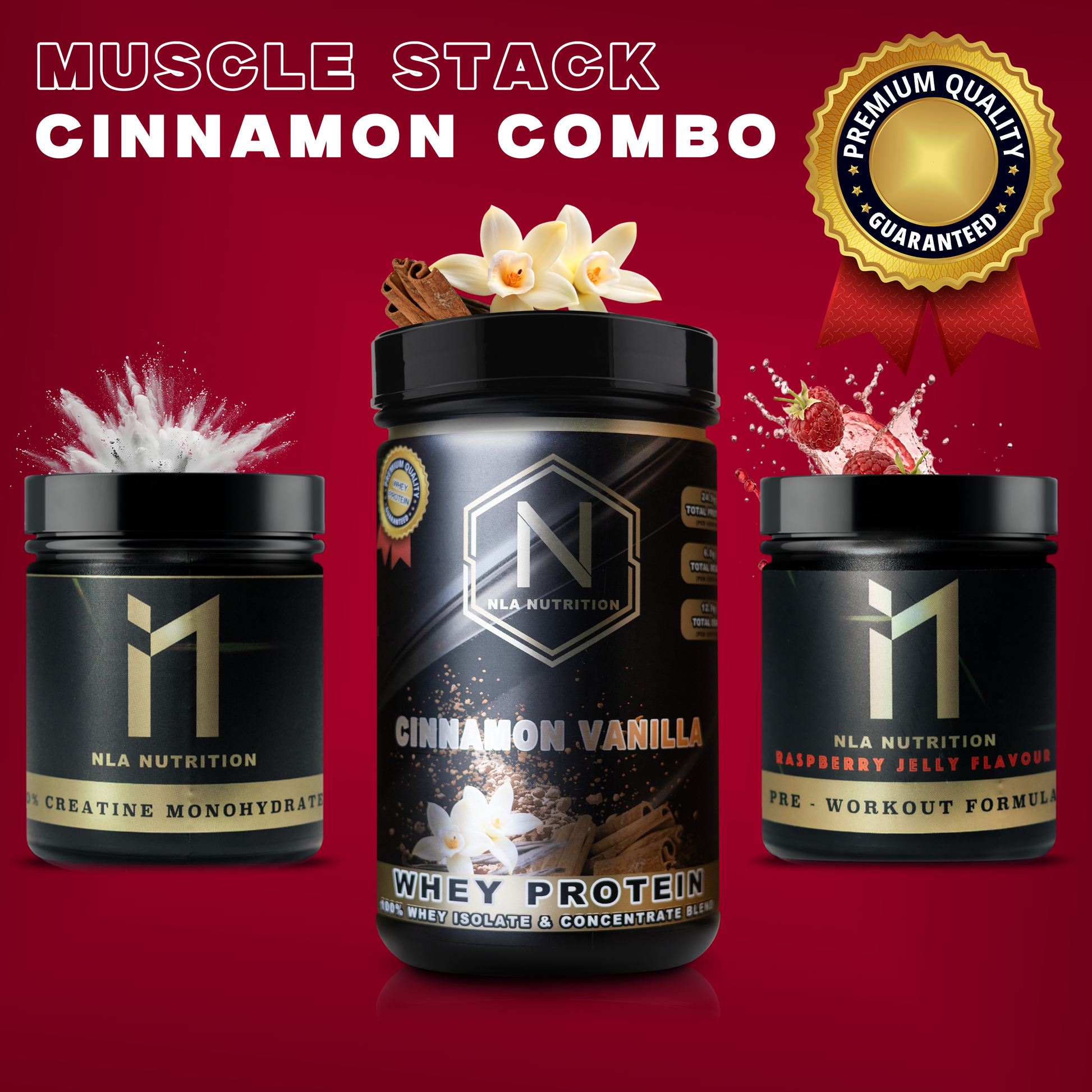 NLA Nutrition - Muscle Stack Cinnamon Combo - Save 10%